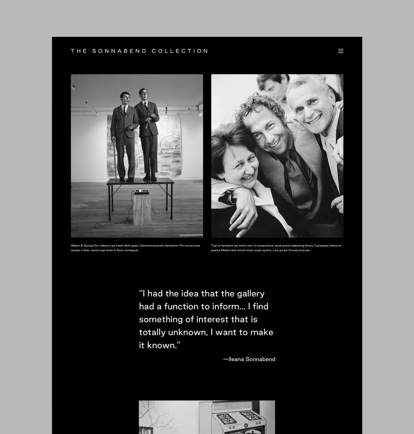 The Sonnabend Collection website